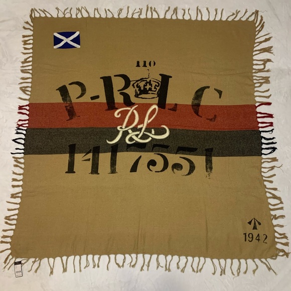 NWT Rare Polo Ralph Lauren Nautical Silk Cotton Banner Blanket 1942 RL Stadium - Picture 1 of 6